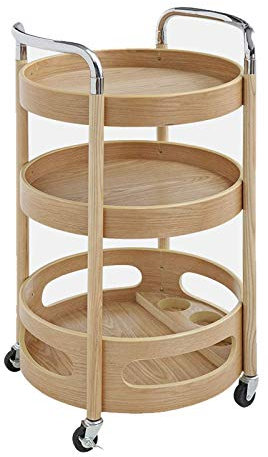 UPGENT Barwagen für Zuhause, Servierwagen, Sideboard, Küchenregal, Friseurwagen auf Rädern, 3-stufiger Beauty-Getränkewagen
