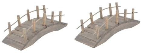 Sosoport 2 Stück Puppenhaus Bogenbrücke Mini Bogenbrücke Puppenhaus Mini Plankenbrücke Aquarium Dekorationen Mini Mini Puppenhaus Terrarium Brücken Simulation Bogenbrücke