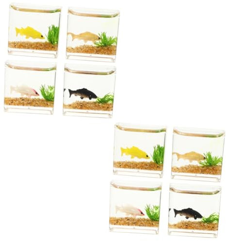 TOYANDONA 8stücke Miniatur-Aquarium Deko Realistische Fischschalen Modelle Für Puppenhaus Mini-gärten Wohnaccessoires Für Kreative Landschaftsgestaltung
