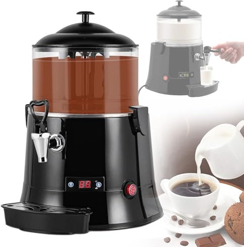 Eastnmythet Chocolate Fountain Machine 5L/10L Commercial Hot Chocolate Melting Machine, 400W Chocolate Dispenser Warmer for Heating Chocolate Coffee Milktea Juice, 30-90℃,220V 5L