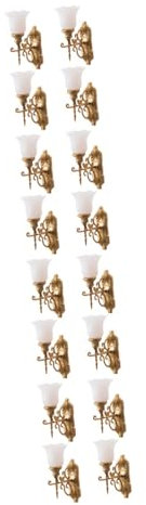 VICASKY 16stücke Miniatur Wandlampen Für Puppenhaus Dekorative Leuchten Für Mikrolandschaften Sandtisch Und DIY-Modelle Warmweißes Licht Goldene Ausführung