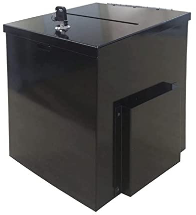 SFQEVHRZ Scatola per Pali montata a Muro, con Serratura Postbox Black Metal Mailbox Casa Interno ed Esterno Drop Box Grande capacità Cassetta delle Lettere