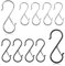10 Stück S Shaped Hooks, S-Haken zum Aufhängen Metallhaken zum Einhängen mit Sicherheitsschnalle für Utensilien und Schrankstange