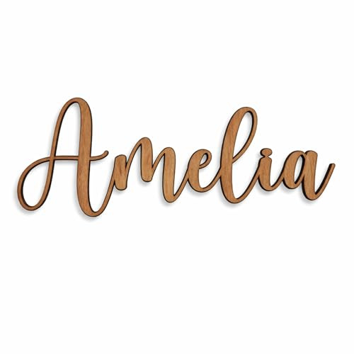 Personalisierte Holzwörter, Individueller Schriftzug aus Holz | Holzschilder Baby, Wandschild für Kinderzimmer, Türschild, Wanddekoration, Wunschname, Namensschild