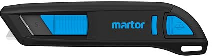 MARTOR Coltello di sicurezza con rientro lama, SECUNORM 300, cutter professionale, leggero, plastica, per destrorsi e mancini, certificato GS, profondità di taglio 5 mm