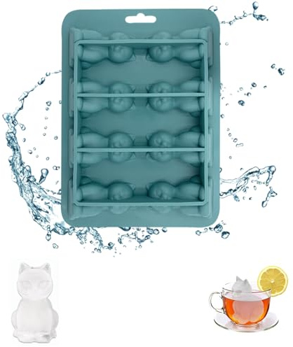 Yuqilin Eiswürfelform Silikon Ice Cube Tray Silicone Katze Eiswürfelform Lustig Eiswürfelformen Tierform Ice Cube Tray Kätzchenform Silikon,für Eis Whiskey Cocktail Saft