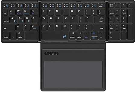 melairo Tastiera Wireless Bluetooth con Touchpad Tastiera Pieghevole Tascabile Ultra Sottile per Tablet PC iOS, Android,