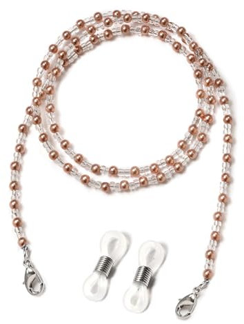 AAIXXIZAO Brillenkette Modische Ketten Accessoires Seile Schwarze Und Weiße Perlen Brillenketten Maskenketten Braun Seile Mit Doppeltem Verwendungszweck
