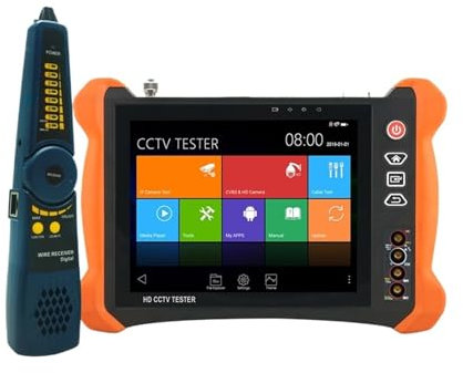 EDEDE CCTV Tester, 8inch 12MP IP Camera Tester X9 CCTV Monitor 4K AHD/TVI/CVI/SDI All In 1 Analog Camera IPTV Tester Monitor In/Output Test Tool(X9-ADH)