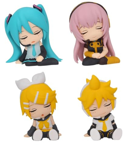 Xinchangda 4pcs Miku Figur Cute Kagamine Rin Anime Figuren Kagamine Len Actionfigur 6cm PVC Statue Modell Sammlung Tortendekoration Desktop Decoration