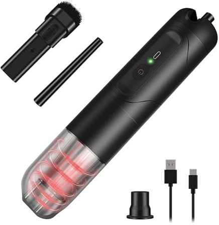 Aspirapolvere Portatile 2 in 1 e Soffiatore ad Aria Compressa Elettrico, 10000-15000Pa, 50000-90000 RPM, Aspiratore per Auto Senza Fili con 2 Velocità, 120W, Batteria 8000mAh, per PC, Laptop, PS5