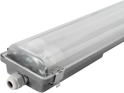 Ledvion - 2X Armature LED 120CM, 18 Watt, 6500K, 3330L, IP65, Incl. Tubo LED, 185L/Pw, Acciaio Inox, + 75.000 ore, Antipolvere e Antideflagrante