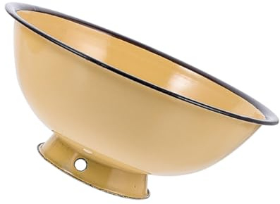 GALPADA Enamel Bowl for Serving Food Retro Design for Home Use Noodle Bowl Kitchen Supplies for Everyday Use