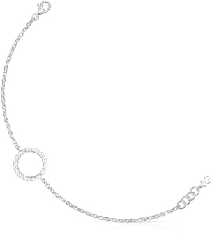 TOUS Pulsera Disco para Mujer de Plata de Primera Ley, Colección Straight