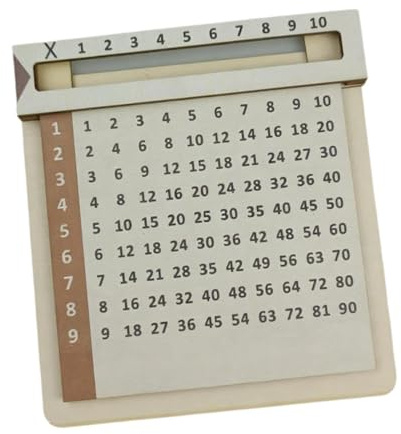 Oshhni Tablas de multiplicar deslizables de Madera, Juguetes educativos para Aprender en casa, Tablero de conteo matemático Compacto y portátil para niños de