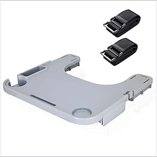 Plateau pour fauteuil roulant – Design amovible avec 2 porte-gobelets, planche à manger en plastique ABS robuste pour accoudoirs de fauteuil roulant de 40,6 à 50,8 cm
