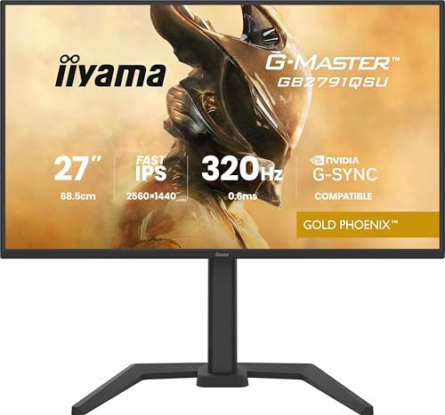iiyama G-Master GB2791QSU-B1 27 Fast IPS LCD, 2560x1440, 320Hz, 0.6ms MPRT, HDMI/DP/USB/USB-C, Adaptive Sync/G-SYNC Compatible, HDR10, HAS