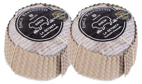 PACK 2 - Queso Mini Retorta Finca Pascualete – Queso de Oveja Artesano Extremeño – Sin Gluten · Sabor Intenso y Cremoso – Ideal para Regalar o Darse un Capricho Gourmet –140g – CORAZON EXTREMEÑO