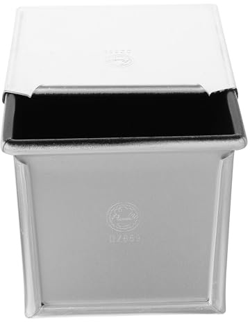 TEMPNAP Moule à Carré 10 Cm Couvercle, Antiadhésif, Aluminium, pour Cuisson Rapide Mie, Ustensile de Pâtisserie Domestique, Boîte à Toast Pratique, 250 G