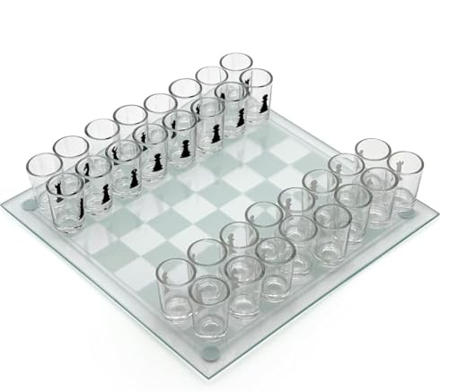LXLUOO Drinking Shot Glass Chess Set，Fun Drinking Chess Game for Adults, Party Game & Novelty Gift