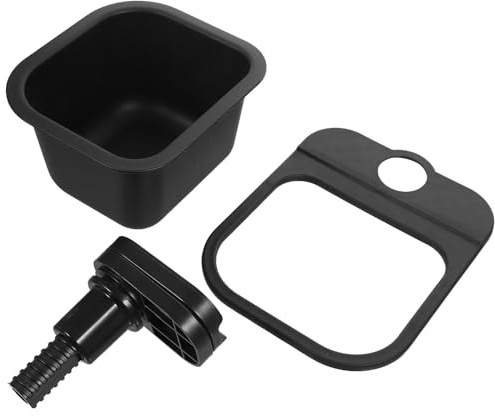 CALLARON Cestino Spazzatura da Tavolo Rotante in Abs Nero Design Semplice e Morsetto Versatile per Cucina e Ufficio, Contenitore Compatto per Rifiuti Domestici