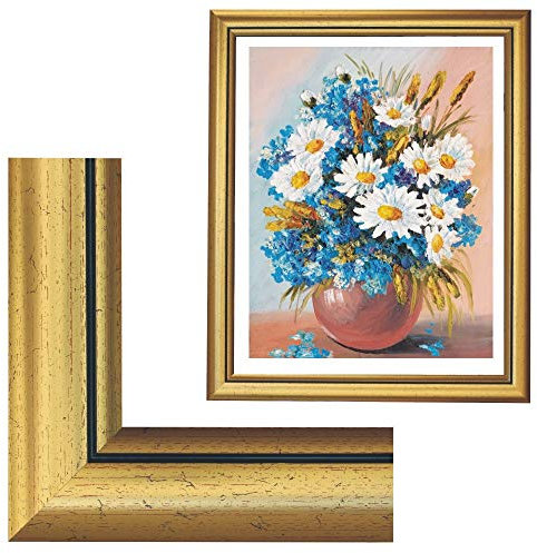 Bilderrahmen, für Bilder der Größe 40x50cm, Farbe Gold Antik, ideal für Malen nach Zahlen Bilder von Schipper oder Ravensburger (ohne Glas)