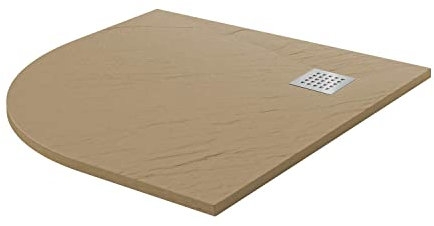 Idralite Plato de Ducha 90x90x2,6 CM Semicircular Tórtola Efecto Piedra Mod. Blend