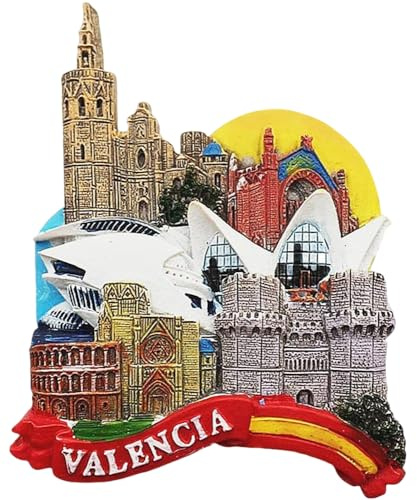 Valencia Spanien 3D-Kühlschrankmagnet, Reise-Souvenir, Geschenkkollektion, Heim- und Küchendekoration, Whiteboard-Magnet