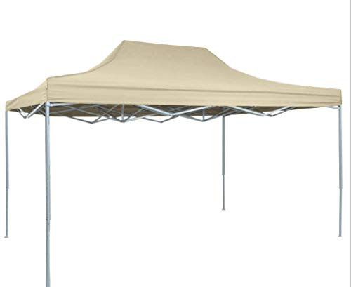 Festnight Profi-Partyzelt Faltbar Faltpavillon UV- und Wasserbeständig Gartenpavillon Faltpavillon Gartenzelt 3×4m Stahl Creme