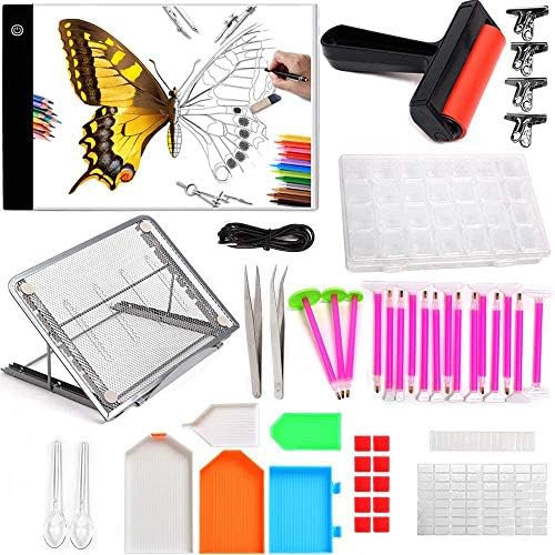 5D Kit de peinture diamant Accessoires de peinture diamant Boîte de rangement Kit d'outils de peinture diamant (lot de 50)
