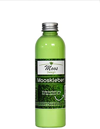 Moos Design | Mooskleber 200 ml | Flüssiger Bastelkleber für Moosbilder, Mooswände & Floristik | Langsam trocknend für einfaches Justieren | Wasserlöslicher Spezialkleber für starken Halt