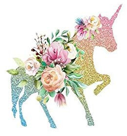 Goldkindzauber DIY Aufbuegler Patch Sticker Applikation Einhorn Pferd Blumen Aufnaeher Kleidung Patches Zum Aufbügeln