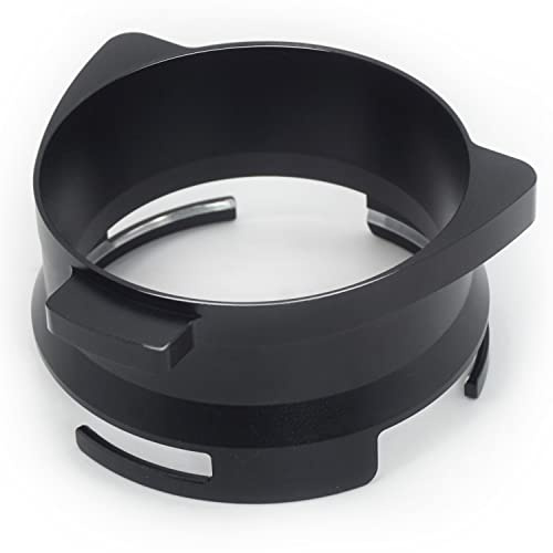 Anneau doseur à café 54 mm, entonnoir, accessoires pour café expresso, aluminium, métal, pour porte-filtre, noir, mains libres, 7 x 7 x 3 cm