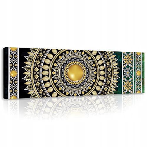 WallArena Leinwand Bilder 145x45 cm | Mandala, Leinwandbilder, Bild auf leinwand, Format: 60x40 cm (BxH) - einteilig auf Canvas Leinwand. Das Leinwand