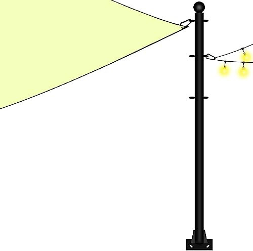 Kit di pali per tenda da sole per esterni, con pali in acciaio resistente, per veranda, patio, esterno e cortile (3 m, 1 confezione)