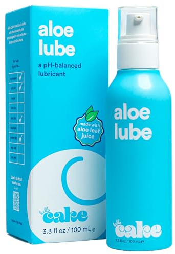 Hello Cake Aloe-Based Lube - Hypoallergenic, pH-Balanced Personal Lubricant – Hydrating, Moisturizing & Non-Sticky Glide for Men, Women, & Couples, 3.3 fl oz