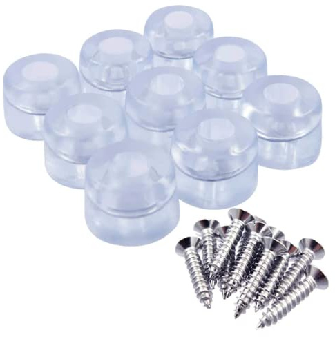 THETAG Möbelfüße Gummi, 20 Stück Transparente gummifüße, Runden Gummipuffer, Rund Gummifuß, Möbelbein Fußschutz Pads mit Schrauben für Schreibtische Sofas Stühle Maschinen (18 x 20mm)
