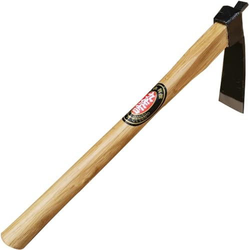 Elegital Kana Hoe 217 Japanese Garden Tool - Hand Hoe/Sickle is Perfect for Weeding and Cultivating. The Blade Edge is Very Sharp. (Beige-009)