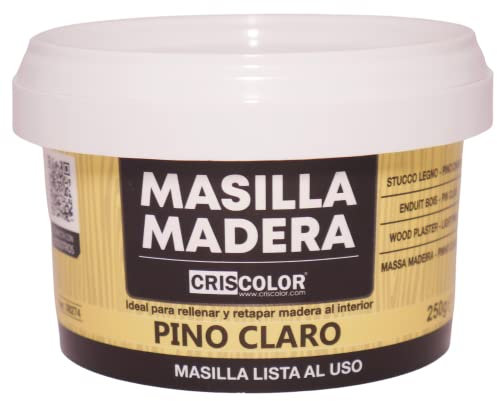 Masilla Para Madera Pino - Relleno y Retapado - Lista Para Usar - Pasta Reparadora en Envase de Plástico Con Abre Fácil de 250 Gramos