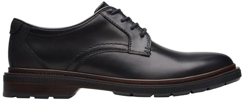 Clarks Burchill Derby - Tenis para Hombre, Piel Negra, 42 EU