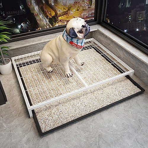 Metall-Hundetoiletten-Trainingstablett, Haustier-Trainingstoilette, tragbare, stabile Hunde-Pipi-Pad-Halter-Toilette, Hundetöpfchen-Trainer mit Schubladenablage, für kleine, mittelgroße und große Hund