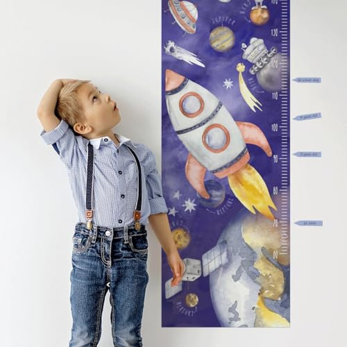 Messlatte Weltraum - Wandtattoo | Kinderzimmer Messlatte | Kinder Höhe Diagramm Wandsticker | Massband Skala misst 60-150 cm