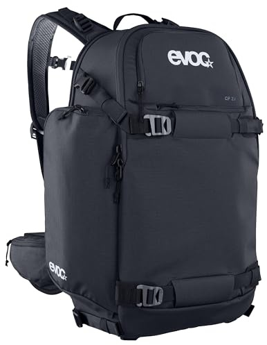 EVOC CP 26 sports rucksack, ideal photo bag (adjustable hip belt, compartments for small items, avalanche equipment, breathable material, dimensions: 30 x 52 x 17 cm, volume: 26 l), black