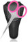 Diesisa Curved Scissors, Professional Trimming - Sharp Stainless Steel for Eyelash, Eyebrow, Beard - Pink Handle