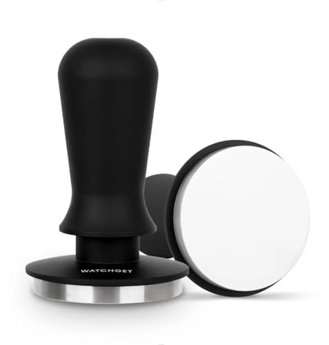 watchget Tamper de café espresso de 58 mm, 13,6 kg, doble resorte, calibrado, para máquina de café espresso con portafiltro de 58 mm, mango de aluminio anodizado y base plana de acero inoxidable