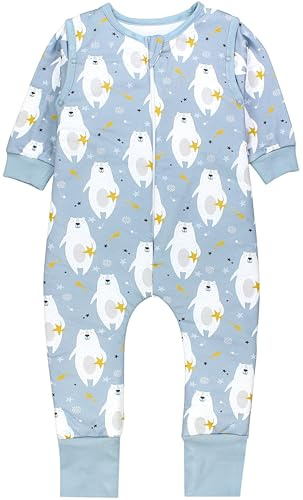 TupTam Schlafsack mit Füßen aus Bio-Baumwolle – Baby Schlafsack 2.5 TOG mit Beinen & Ärmeln, OEKO-TEX