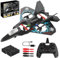 Afenau RC Flugzeug, 2,4 GHz Ferngesteuertes Flugzeug mit Batterien, 360° Surround Modellflugzeug Ferngesteuert mit LED, 6 Achsen Gyro Stabilisator RCFlugzeug Anfänger für Kinder Erwachsene (Blau)