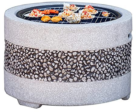 JFNHUTL Kit per Barbecue in Pietra Imitazione braciere da Esterno, Camino da Giardino per Patio in Giardino, per Campeggio, Riscaldamento all'aperto, falò e Picnic