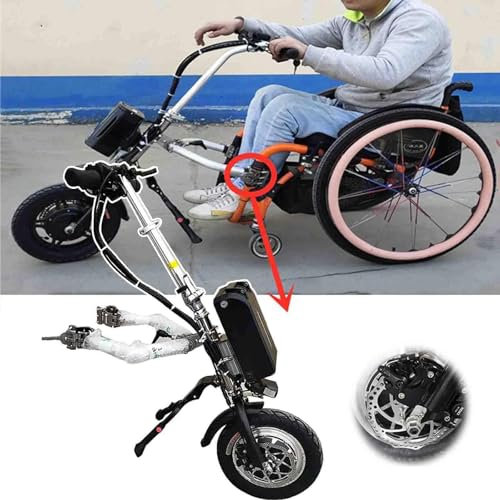 500 W Rollstuhl-Zuggerät (3 Geschwindigkeiten) + 15 Ah/17 Ah 48 V Lithium-Batterie (Reichweite 55/65 Km), Rollstuhl-Umrüstsatz, Rollstuhl-Stromaufsatz, Leicht(A,17AH)