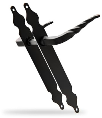 Amig - Jeu de 2 Poignées avec Plaque en Acier | 250 x 28 mm | Noir | Poignées en Zamak | Carré de 8 mm | Plaque étroite sans ressort